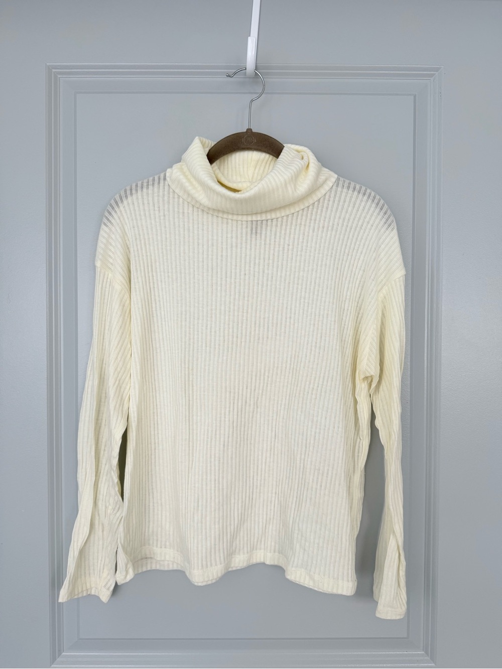 ASOS Cream Ribbed Turtleneck Sweater